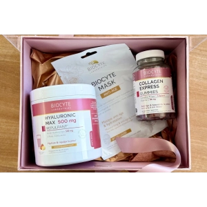 Cutie cadou - Hyaluronic Max 500 mg, Collagen Express Gummies, masca hidratanta antirid