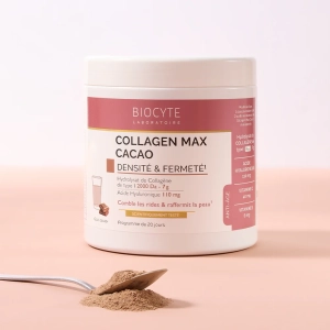 Pudră de colagen și acid hialuronic Biocyte, Collagen Max cacao, 260 g