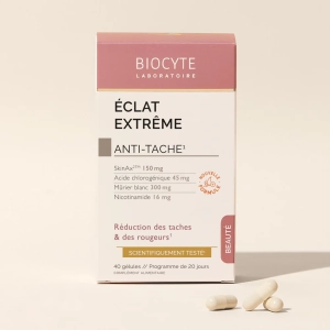 Supliment alimentar pentru luminozitatea tenului si reducerea petelor pigmentare, Biocyte, Eclat Extreme, 40 capsule